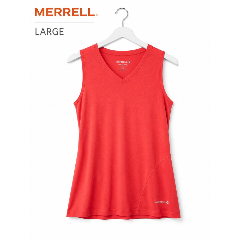 Merrell Opti Wick Tank Top Women's Large Coral Sleeveless Athletic Hiking